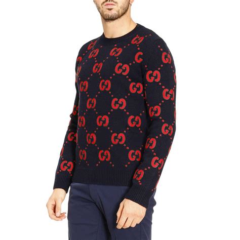 blue white red gucci sweater|Gucci sweater black and red.